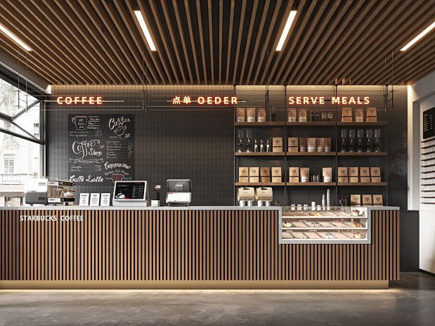 SPC wall panels for restaurant and cafe interior decoration