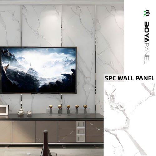 Bright White Marble Texture SPC Wall Panels for Modern Interiors