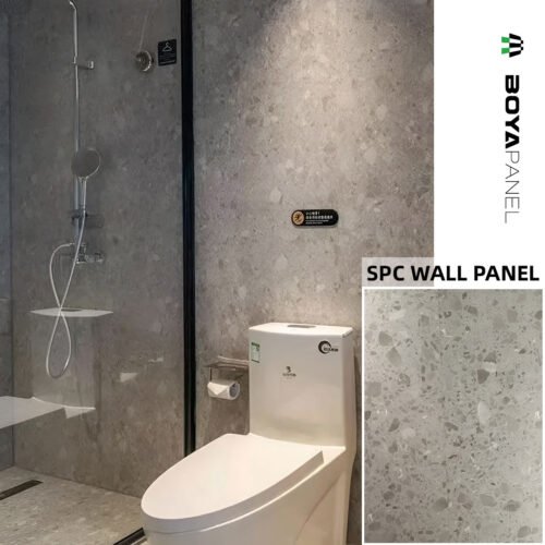 Light Grey Matte Marble SPC Wall Panels for Bathrooms