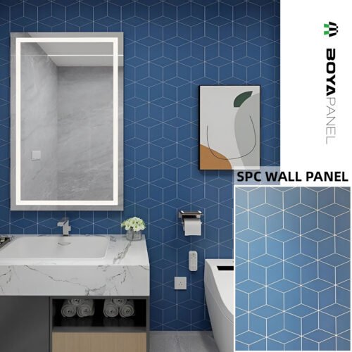 Cool-Tone SPC Wall Panels for Shopping Mall Public Restrooms