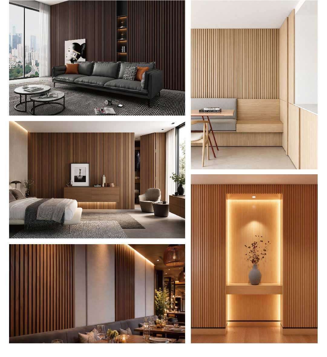 WPC Wall Panel for Restaurants, Bedrooms, and Living Rooms