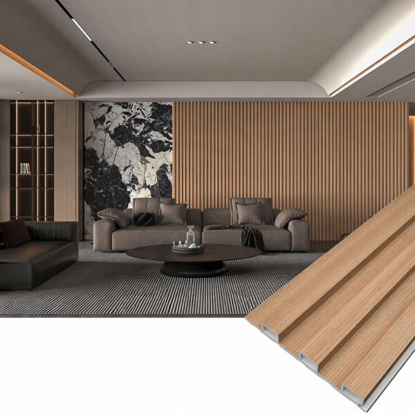 Easy-to-clean WPC wall panels applied to hotel interior walls