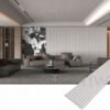 Wood Slat WPC Wall Panels with LED Lighting for Bedrooms Wood Slat WPC Wall Panels with LED Lighting for Bedrooms