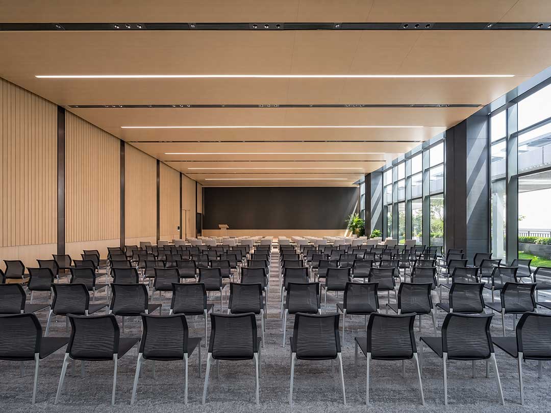 WPC Wall Panel Decoration Effect in Conference Rooms