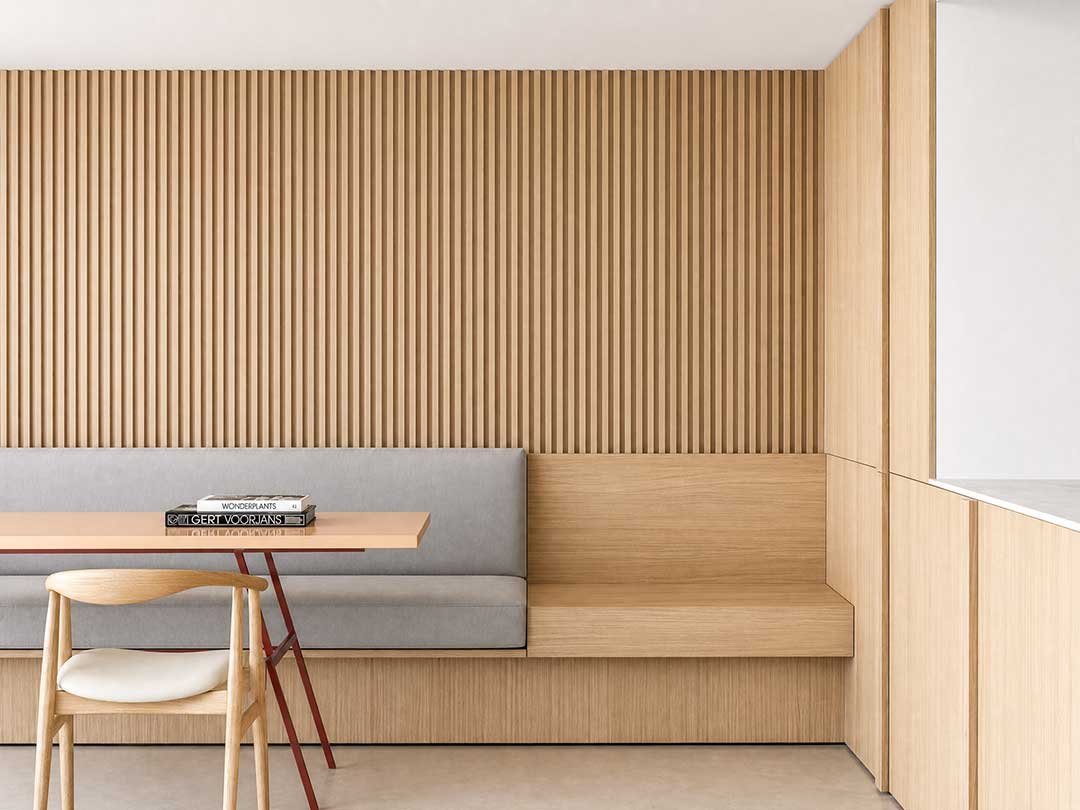 Waterproof WPC wall panels in a stylish café design