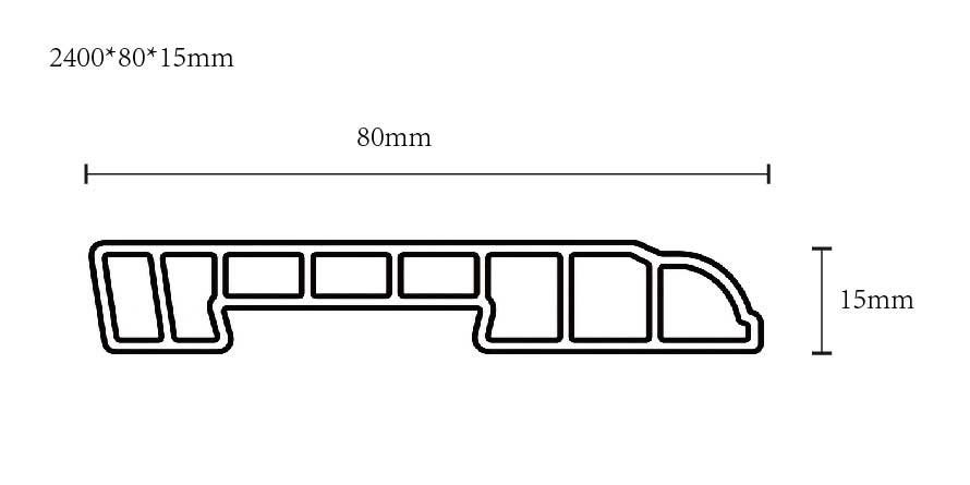 SPC Skirting Board – 80 × 15 mm