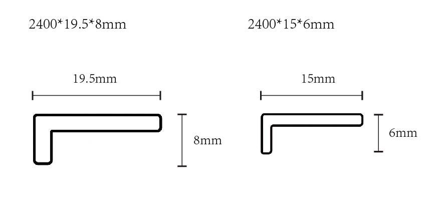 SPC L-Shaped Edge Trim – 19.5 × 8 mm/15 ×6mm