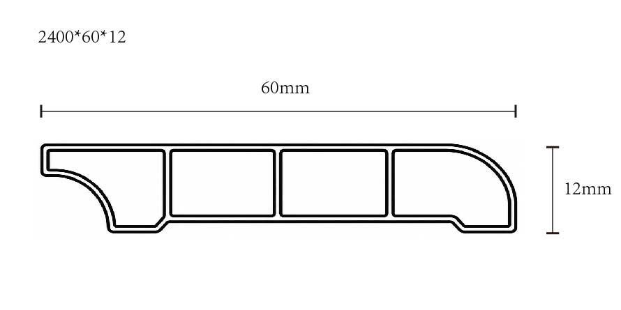 SPC Skirting Board – 60 × 12 mm
