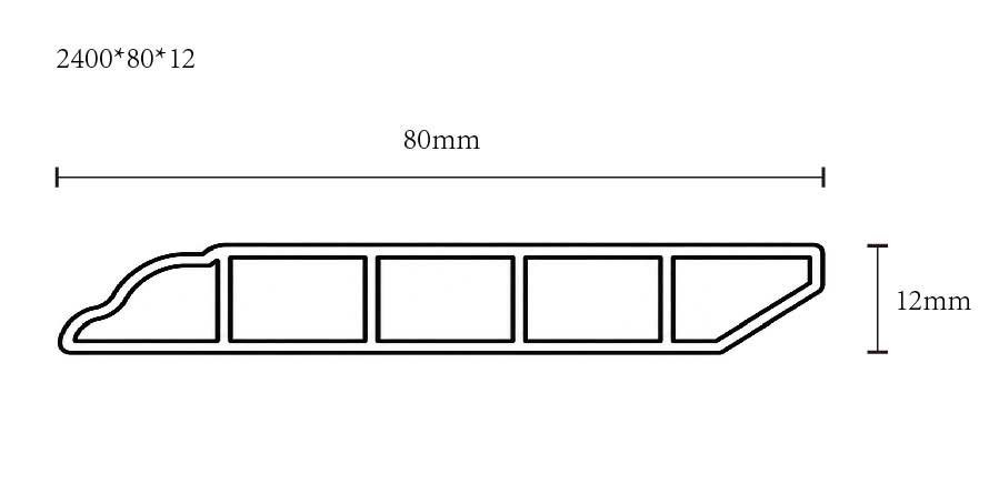 SPC Skirting Board – 80 × 12 mm