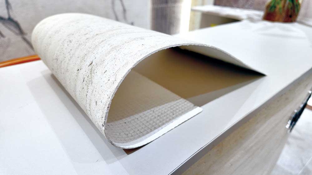 The flexibility of Soft Stone makes it suitable for various curved surfaces.