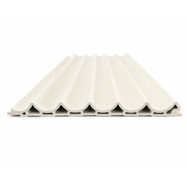 Ivory White Round Fluted WPC Wall Panels for Living Room Feature Walls