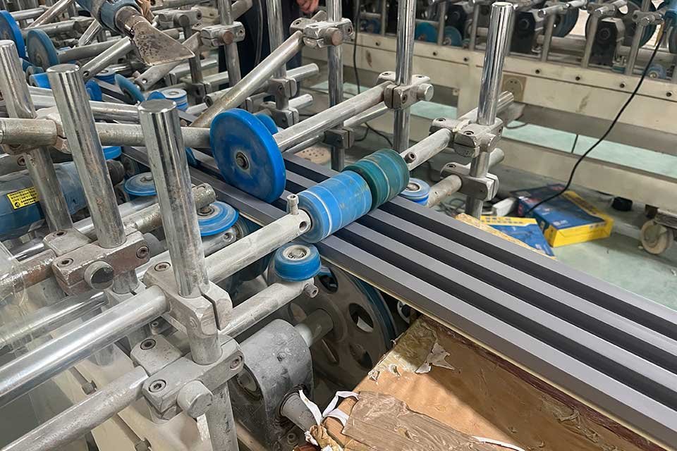 WPC Slatted Wall Panel Film Lamination Process