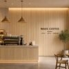 Ivory White Round Fluted Wall Panels for Commercial Interior Decoration